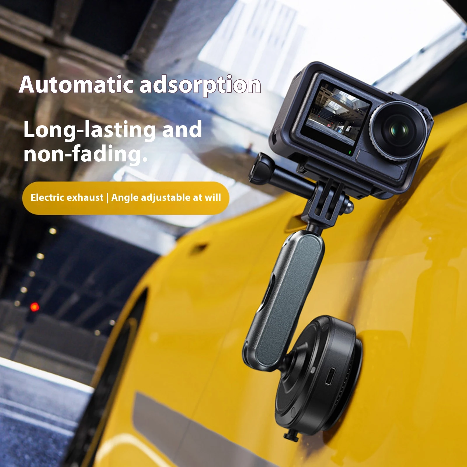 Suction Cup Camera Car Mount 360 Adjustable Car Action Camera Holder for DJI/Insta360/GoPro Action Camera Mount