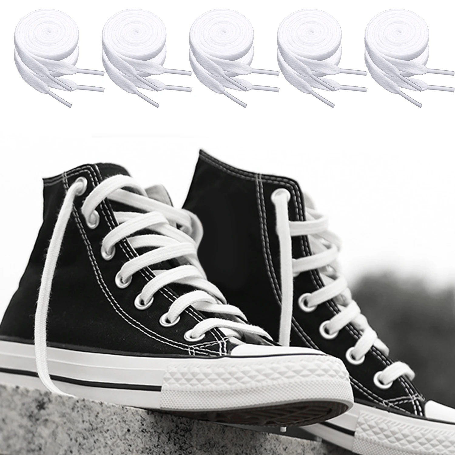 Mehrfarbige Sport-Schnürsenkel, weiß, orange, Sneakers-Schnürsenkel, keine Elastizität, flache Schnürsenkel, lässige Schnürsenkel, Damen und Herren, Spitzenzubehör – Detail 5