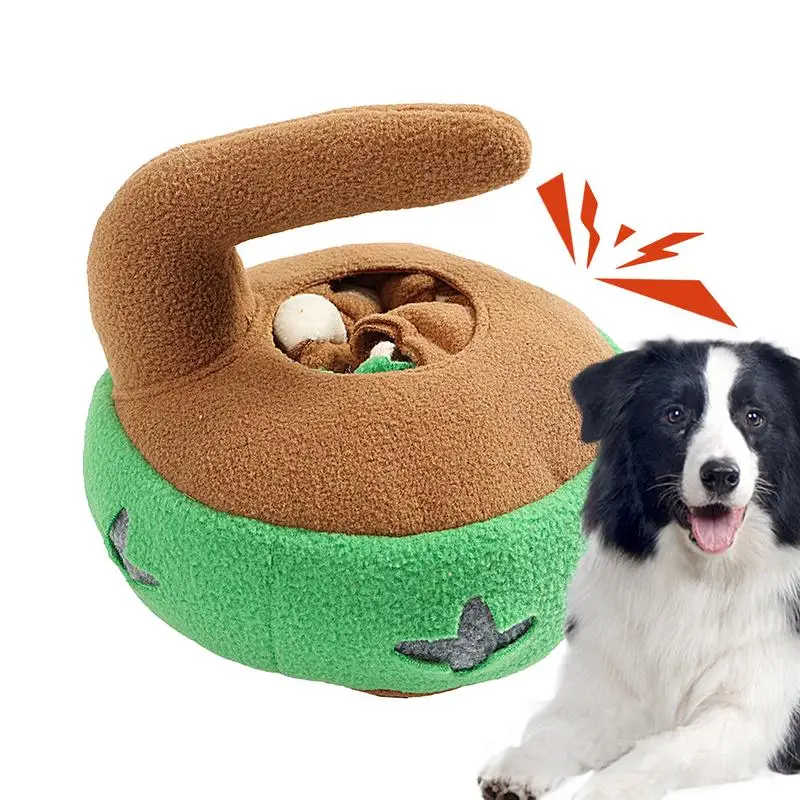 

Plush Dog Toy Curling Shape Sniff Toys Dog Treat Dispenser Dog Food Puzzle Feeder Pet Treat Dispenser Outdoor Dog Enrichment