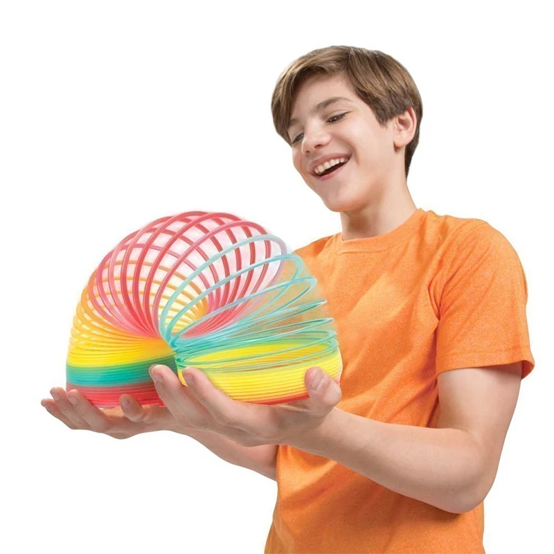 Folding Plastic Spring Coil Color Rainbow Circle Funny Magic Toys Early Development Educational Children's Creative Magical Toys flat spring steel metal rainbow circle funny wave spring circle children gift kids science toys spring