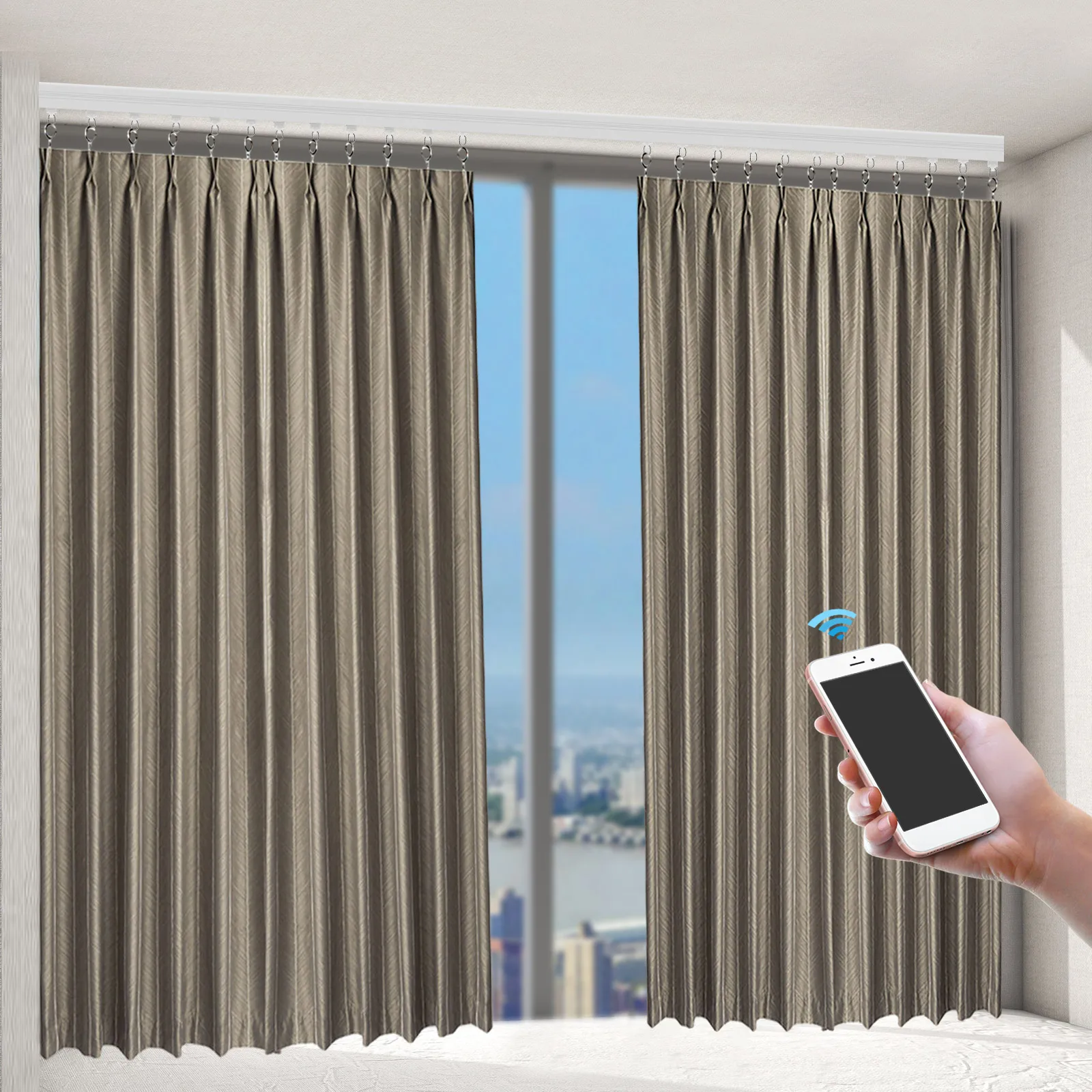 curtain rail setup