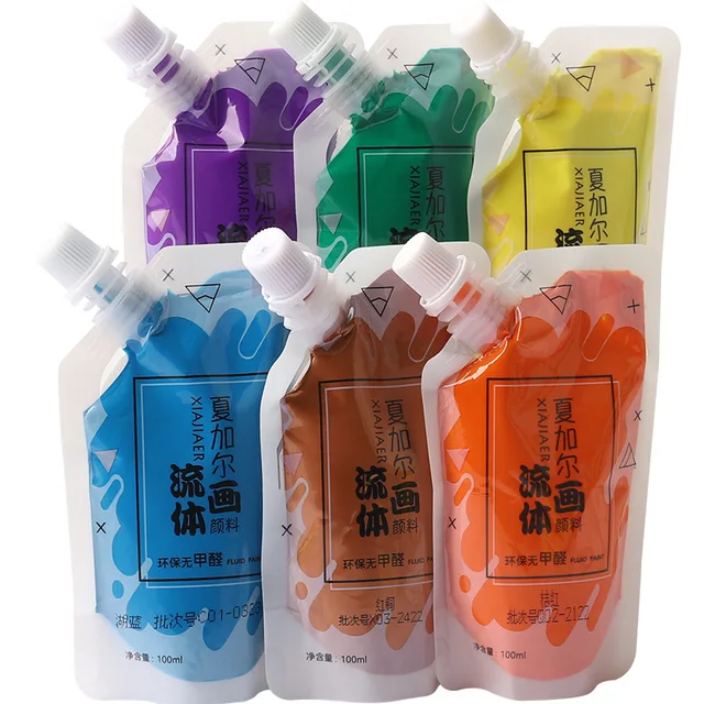 100ML/1 pz/vernice acrilica fluida multicolore xiajiaer Bag Orso violento pittura fluida colorante fai da te 1