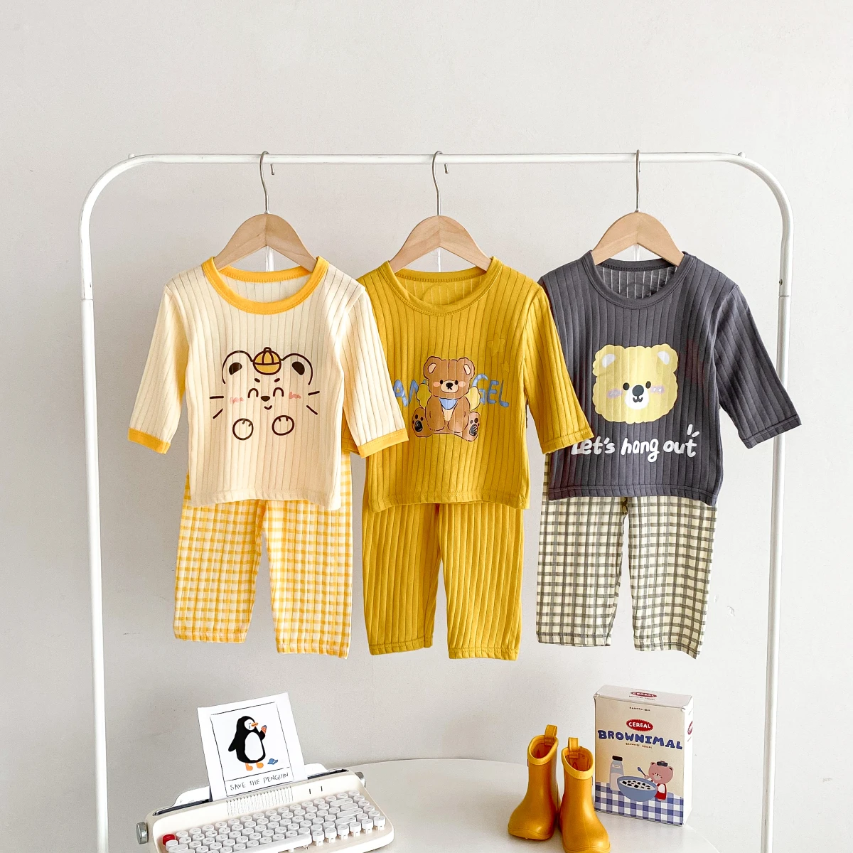Spring Kids Baby Homewear Set Cute Cartoon Pure Cotton Long Sleeve Top + Pants Children Underwear Pajamas 2pcs 0-10Y kids clothing set girls clothing set kids sweatshirt set boys clothing set