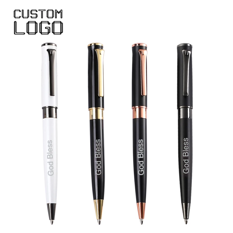 Rotary Frosted Metal Ball Point Pen Business Advertisement Office Gift Custom Logo Signature Pens School Stationery Wholesale