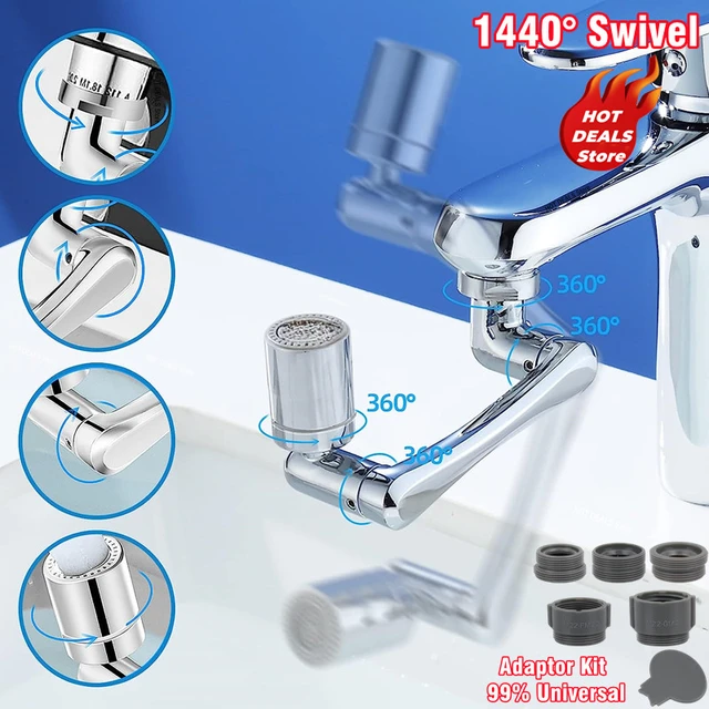 1080° Universal Rotation Faucet Extender Dual Mode Sprayer Head Kitchen Robot Arm Extension Taps Bathroom Swivel Faucet 2
