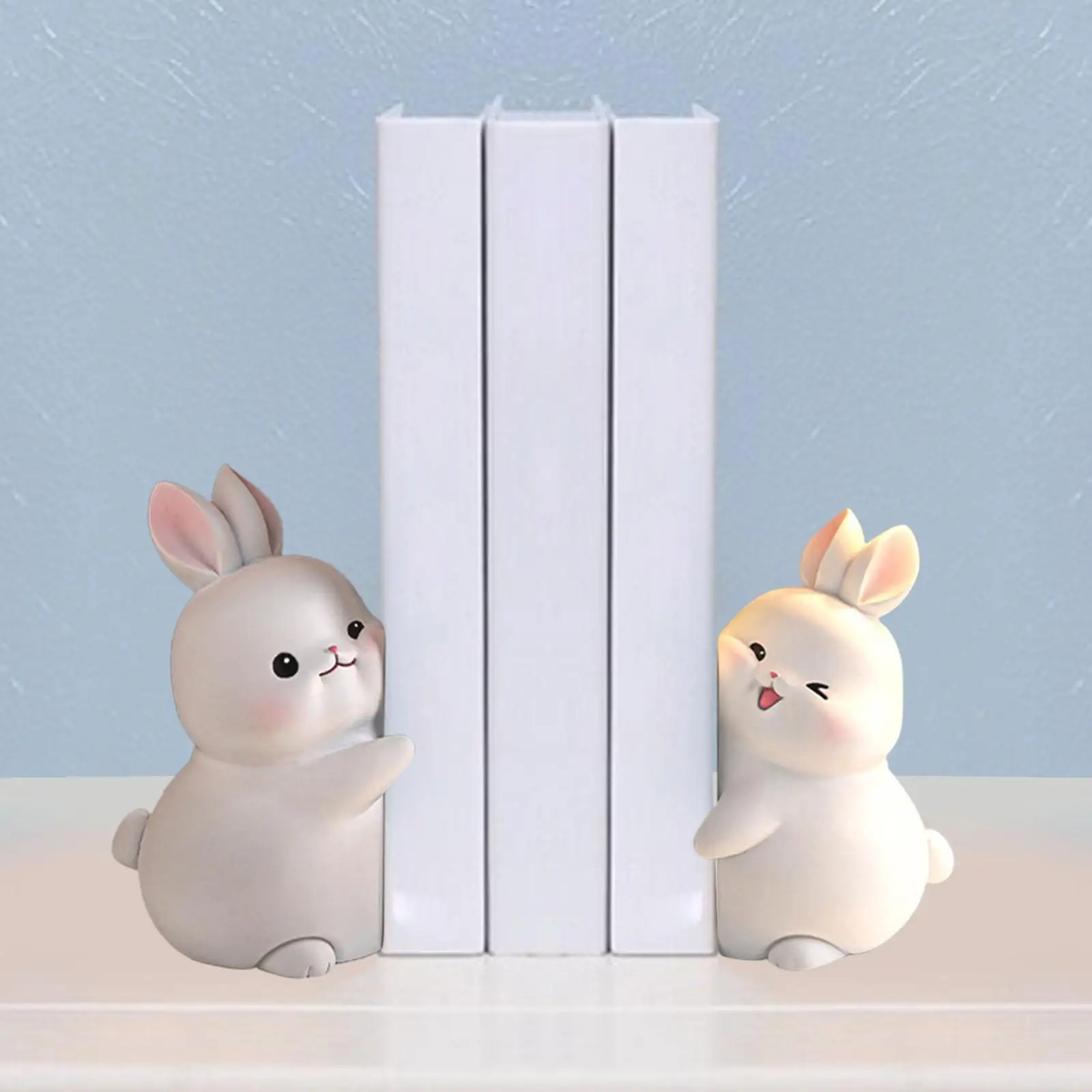 Lovely Rabbit Bookend Bunny Book Ends Book Stand Holder Decorative Bookends for Desk Office Home Shelf Ornaments book holder book stand