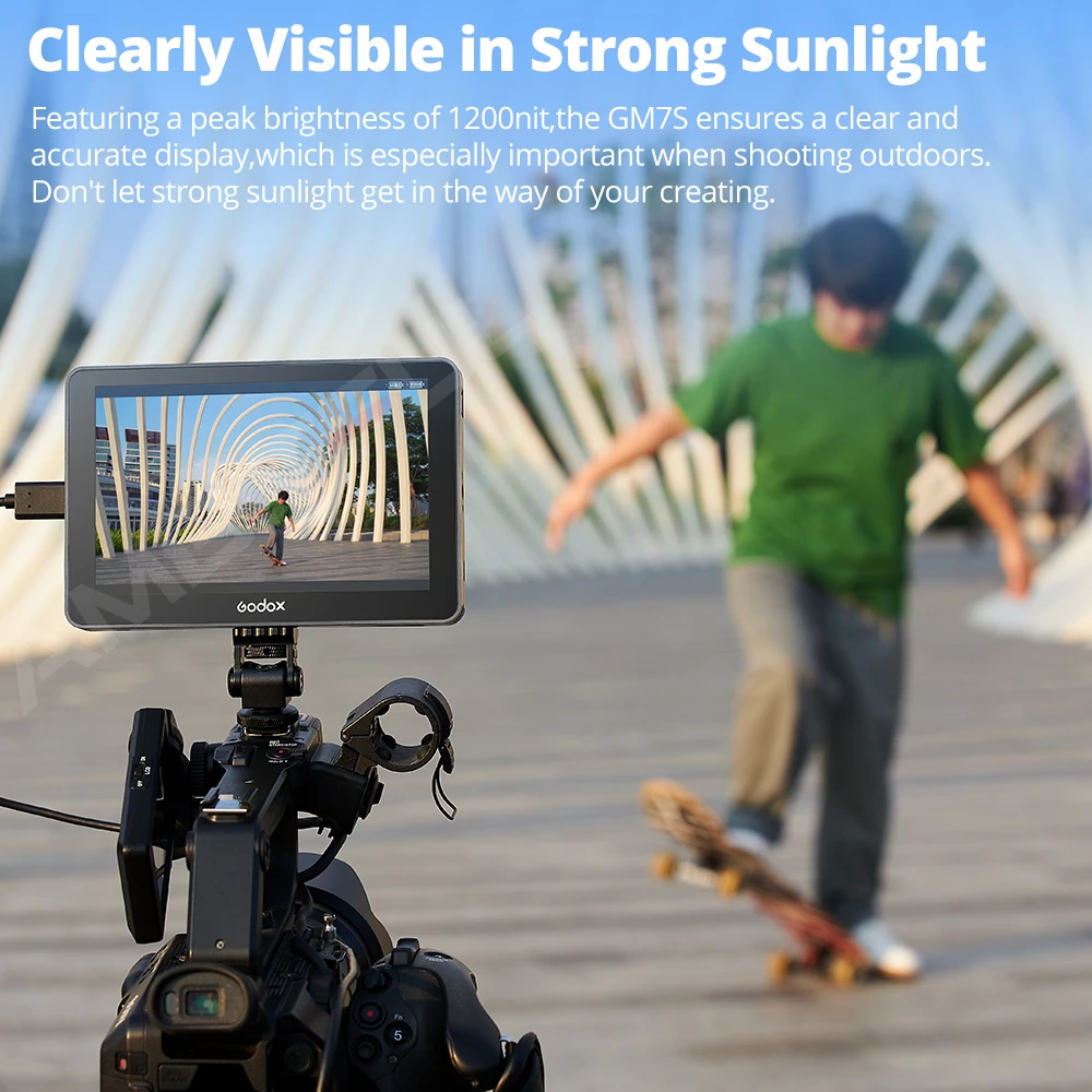 Godox GM7S 4K HDMI 7 inch Ultra Bright Camera DSLR Monitor 3D LUT Touch Screen IPS FHD 1920x1080 Video Live Display