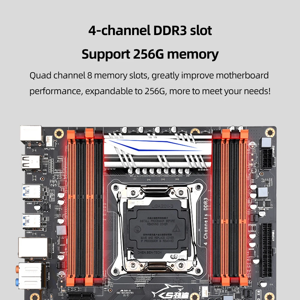 X99 PC Main Board 8 X DDR3 7.1 Channel Computer MainBoard 8 X SATA3.0 M.2 NVME 1000M Adaptive NIC 3 X PCIE3.0 Graphics Card Slot