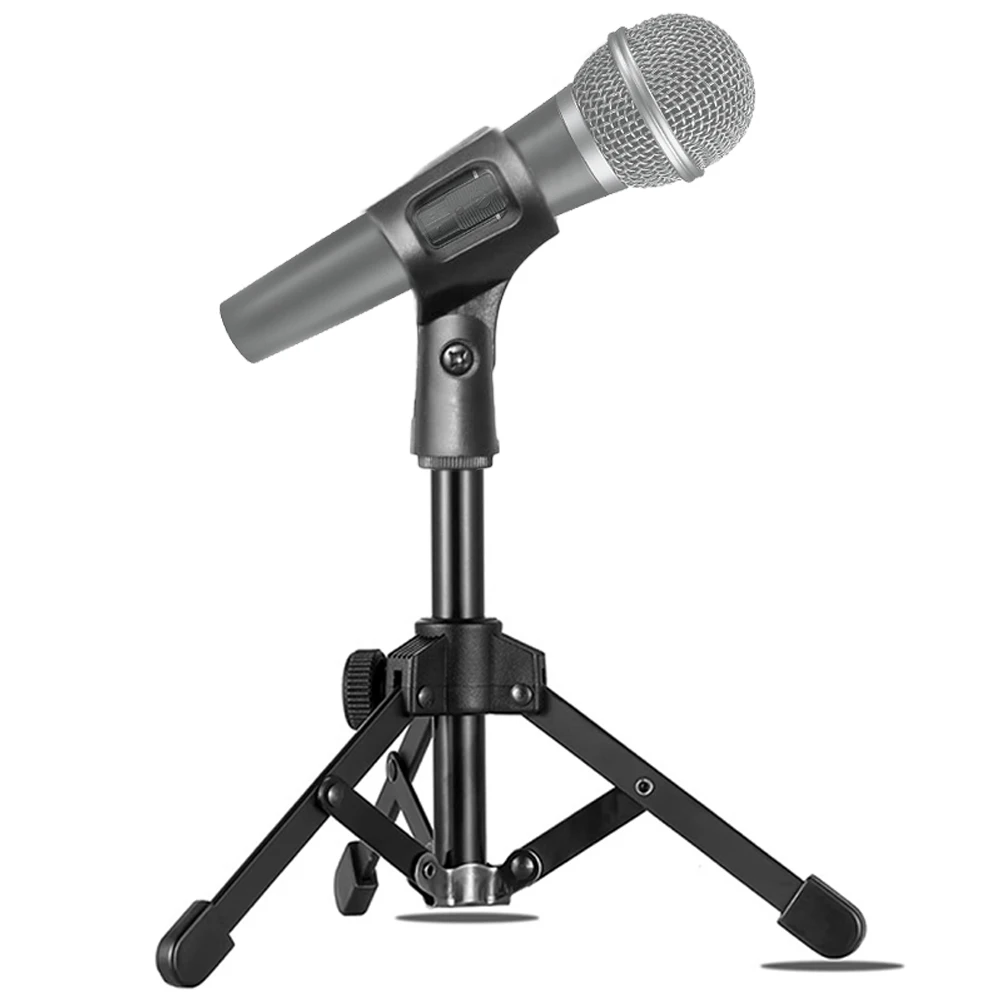 Microphone Stand Foldable Microphone Stand Desktop Tripod Mic Stand Holder Mini Mic Holder