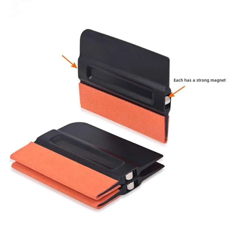 2Pcs Magnetic Vinyl Wrapping Squeegee 4Inch Suede Felt Edge Tint Squeegee Car Window Film Scraper Decal Applicator for Stickers