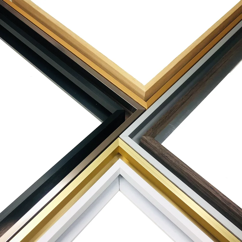 Imagen Marco de lienzo negro dorado Grande 50x70 60x80 40x50cm Kit de marcos  de madera de aluminio para bricolaje para pinturas al óleo Póster de  diamantes de fotos Arte de la pared