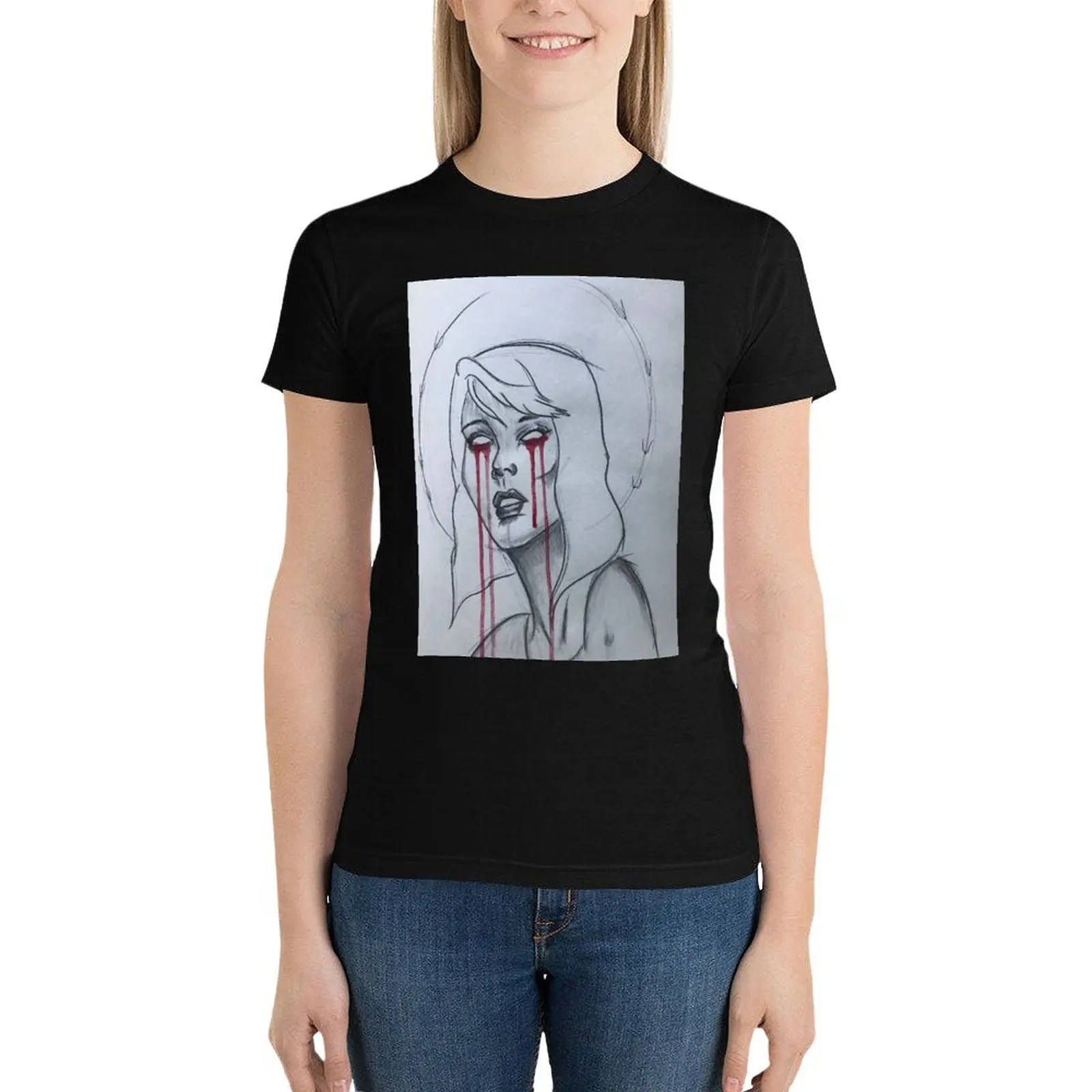 

Weeping Wendy T-Shirt shirts graphic tees hippie clothes vintage clothes Women's summer blouses 2024