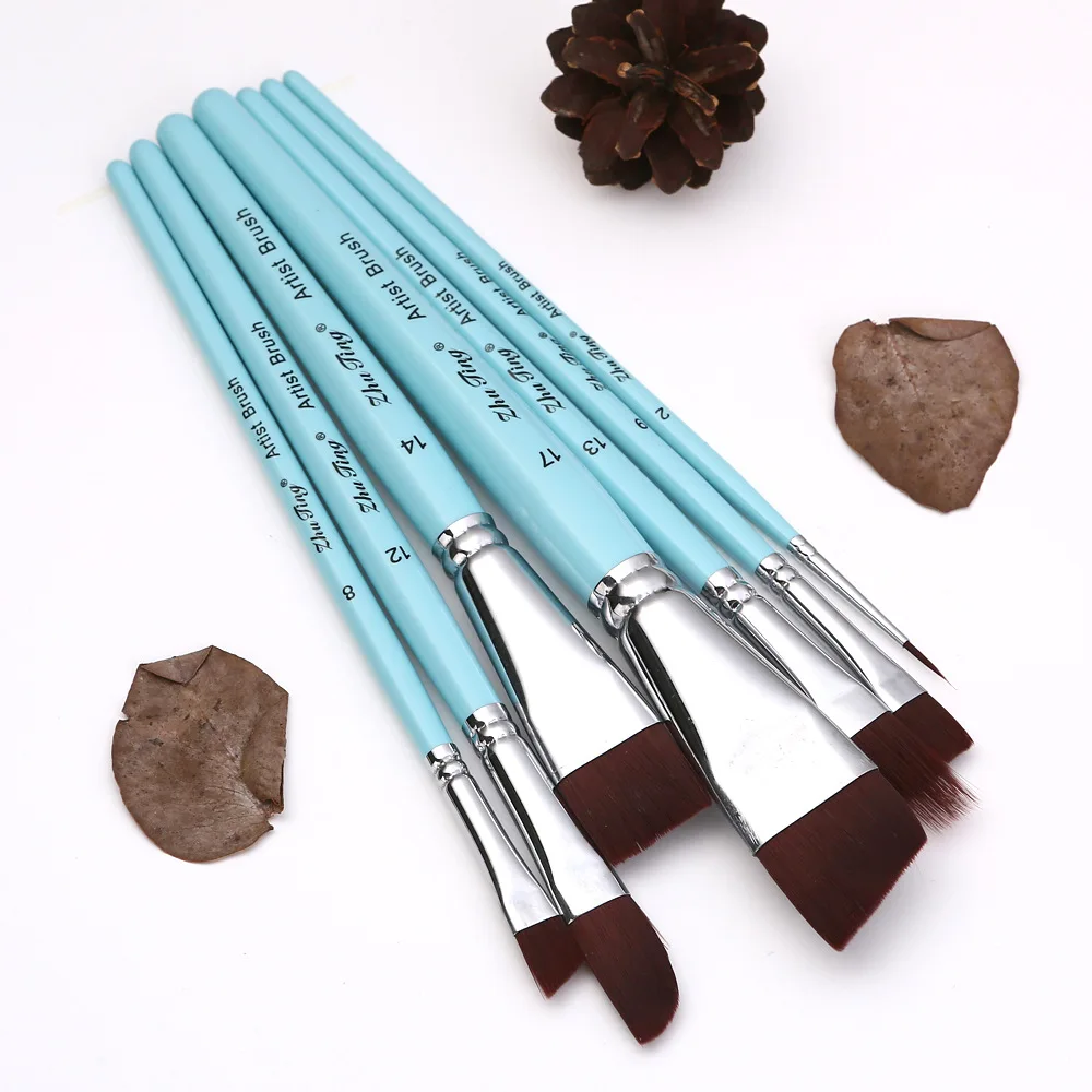 Body Pinting Brushes Face Body Art Paint Professional Wooden Handle Paint Brushes Set Watercolor Brushes Kits 3