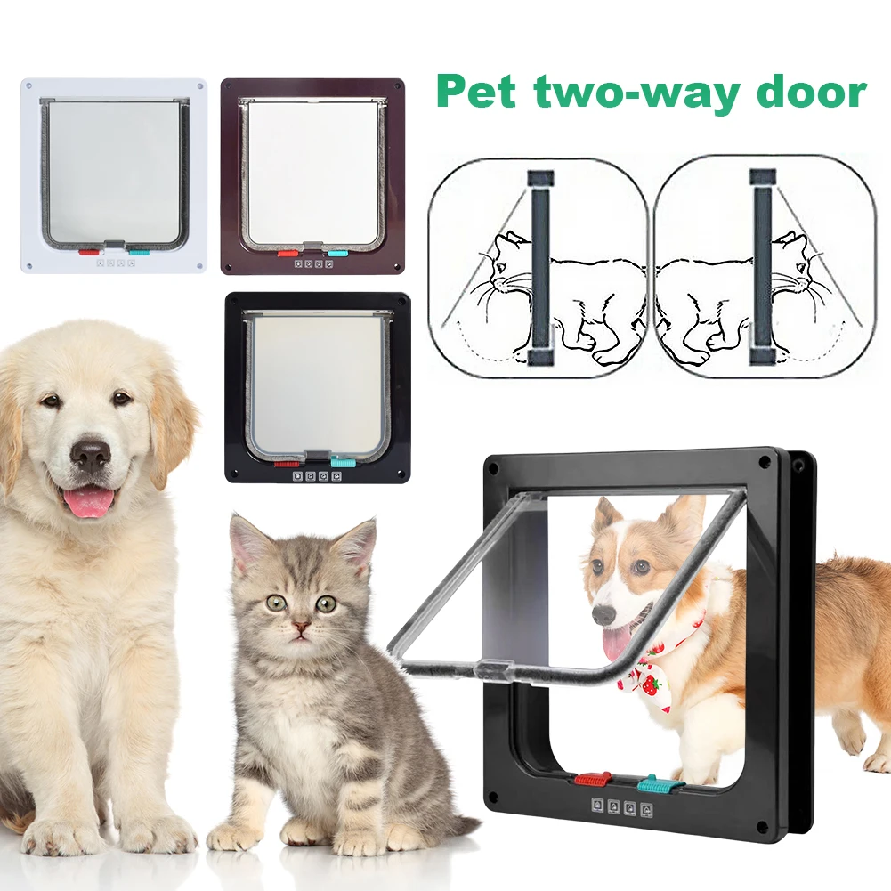 Puppy Kitten Safety In&out Pet Door with 4 Way Security Lock Dog Cat Flap Door Cat Puppy Safety Gate Pet Doors and Sliding Door Puppy Kitten Safety In&out Pet Door with 4 Way Security Lock Dog Cat Flap Door Cat Puppy Safety Gate Pet Doors and Sliding Door