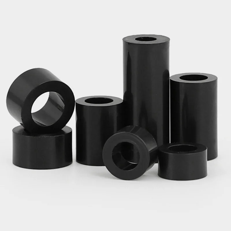 ABS spacer washer 20/ 50pcs M3 M4 M5 M6 M8 white/ black non-threaded round hollow standoff washer PCB board spacer 2 to 25mm