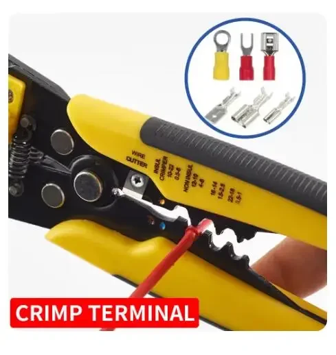 Wire Stripper Tools Crimper Cable Cutter Adjustable Automatic Wire Stripper Multifunctional Stripping Crimping Pliers Terminal Hand Tool