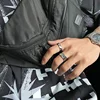1pair Y2K Star Couple Rings Unisex Punk Sliver Zircon Star Open Ring Women Men Wide Retro Figner Rings Lovers Gifts Jewelry 4