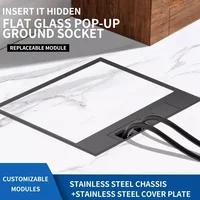 Floor Box Outlet, Hidden, UK US EU BR FR Standard Power USB HDMI RJ45 Socket, Embedded, Build-in, 130mm x 130mm 2