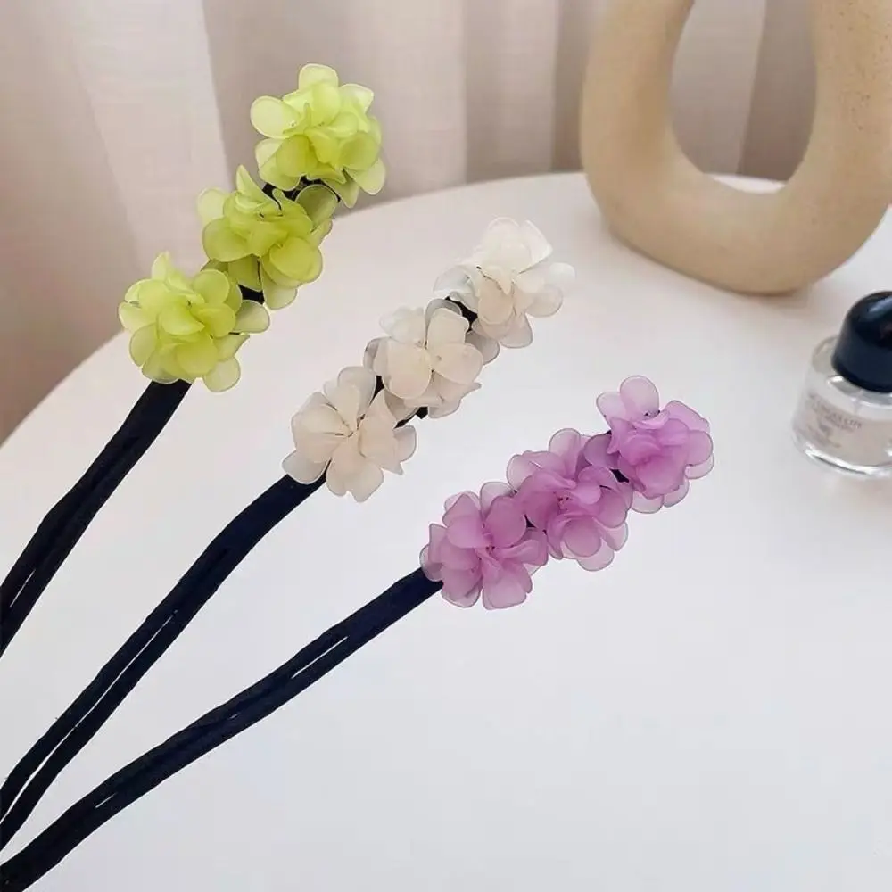 

Elegant Flower Scrunchie Bun Maker Pieces Hair Curler Hair Accessories 1ps Women Fairy Hair Bun Hair Rubber Bands Hair Ties