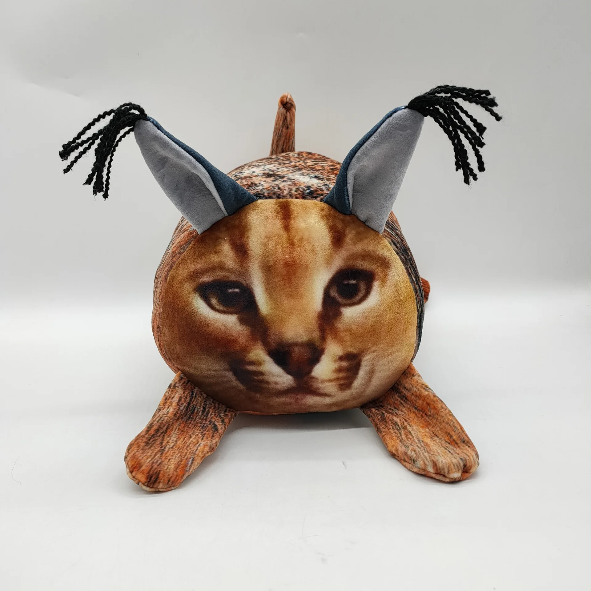Recheado de gato macio, figura de pelúcia animal de 30 cm, desenho animado * Floppa* almofada de pelúcia, almofada lombar para costas almofadas fofas  presente para crianças e fãs (cor: B)