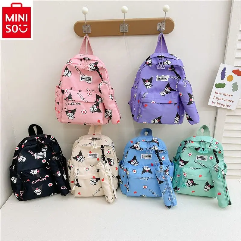 

MINISO Sanrio Hello Kitty Kuromi Cartoon Sweet and Versatile Travel Storage Bag for 3-7 Year Old Kindergarten Backpack