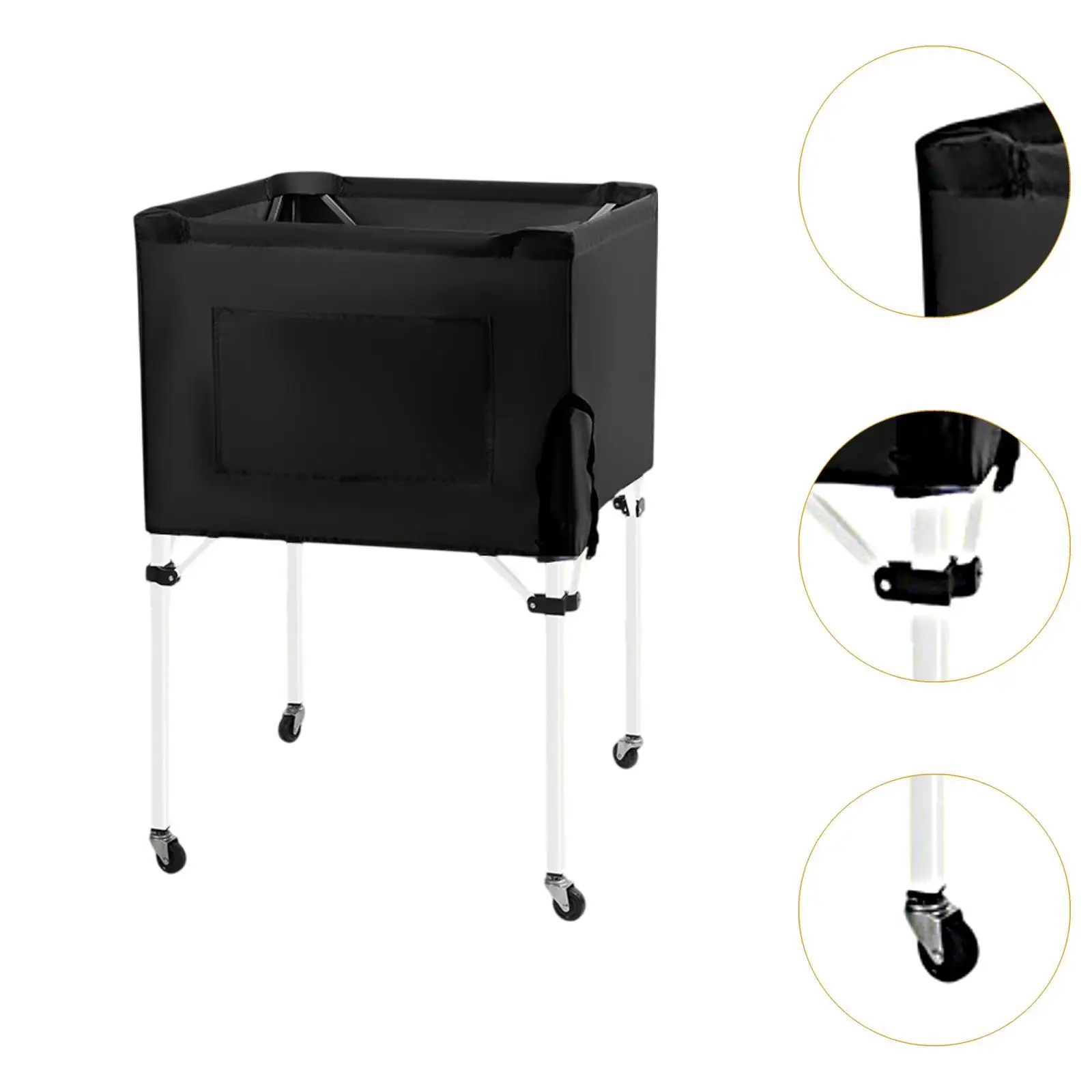 Rolling Sports Ball Cart Ball Holder Storage Cart Folding Volleyball with Wheels for Gym Garage Tennis Soccer Indoor