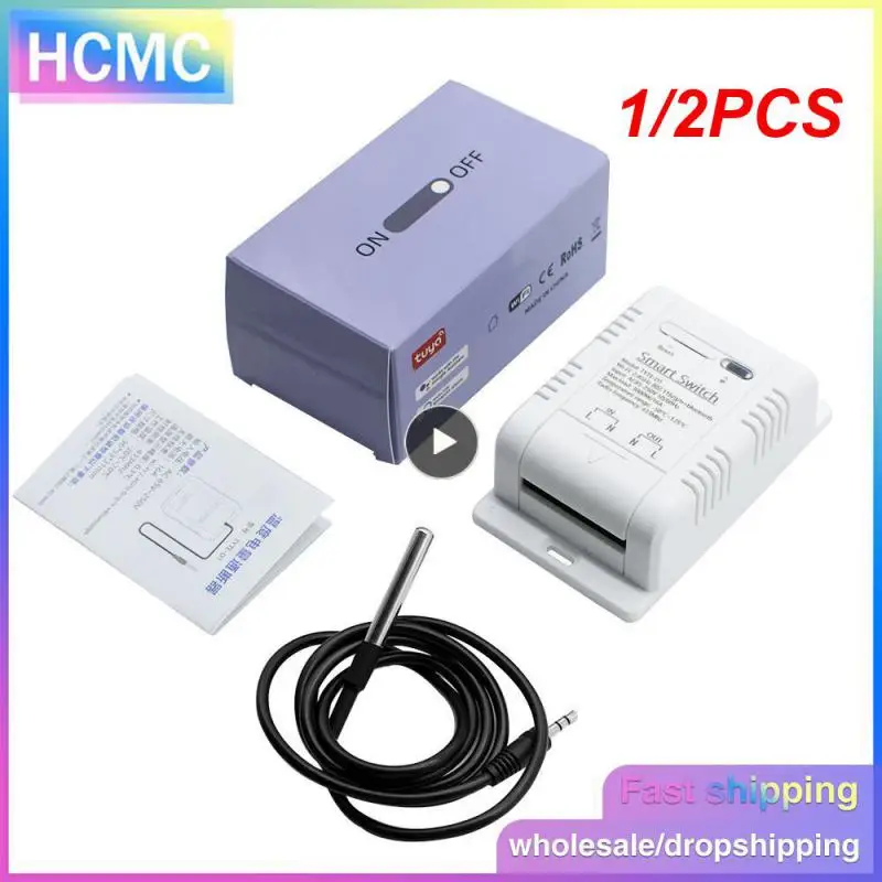

1/2PCS Tuya WiFi Smart Temperature Switch DS18B20 Sensor Single Relay Output Module Wireless Controller Work With Alexa