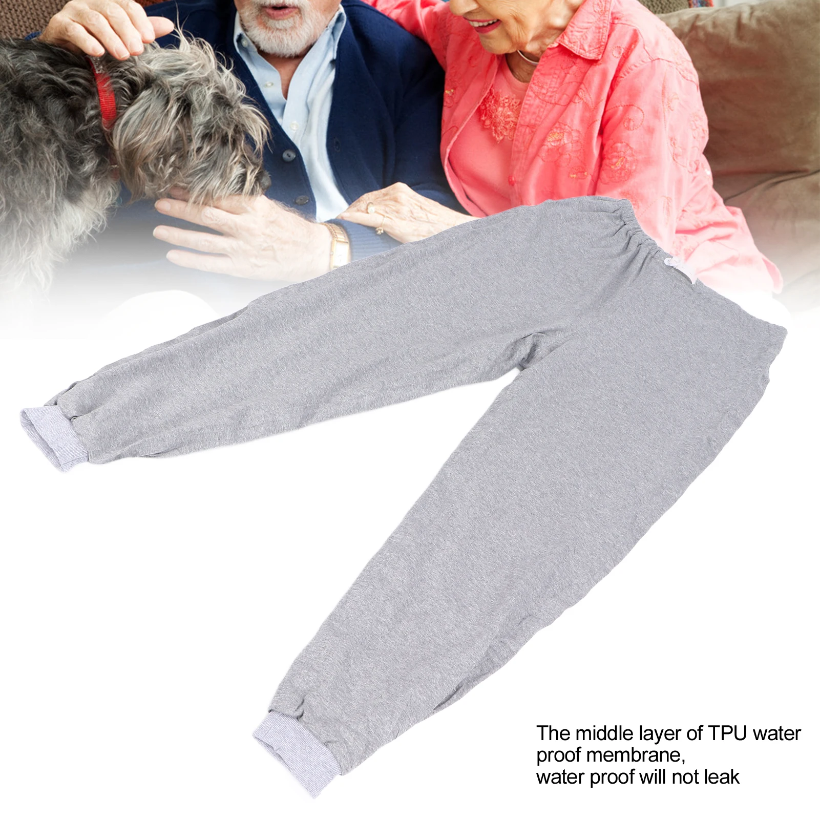 Waterproof Diaper Pants for Elderly Paralyzed Bedridden Breathable Adjustable Cotton Washable Incontinence Leak-proof Long Pants 4