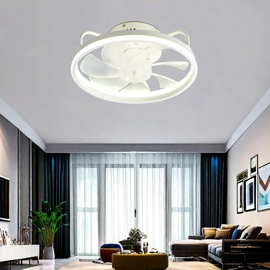 Modern LED Ceiling Fan Light DC Motor 6 Speed ​​Timer Fan Low Floor Attic Remote Control Decorative Fan Light 4
