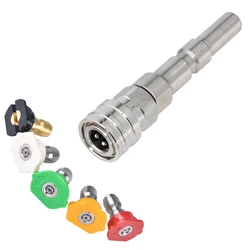 High Pressure Wash Gun Adaptor with 1/4 Quick Connect and Spraying Nozzles (Adaptor And Nozzles)