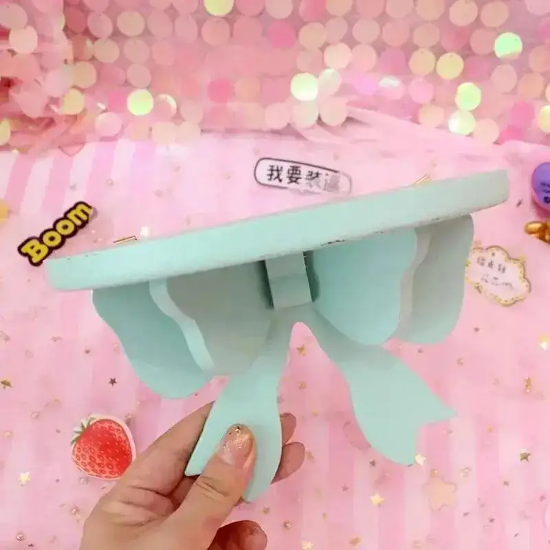 Storage Rack 1 Pcs Wooden Decorative Shelves Girls' Room Organizer Holder Pink Wall Shelf Decor Frame Bows