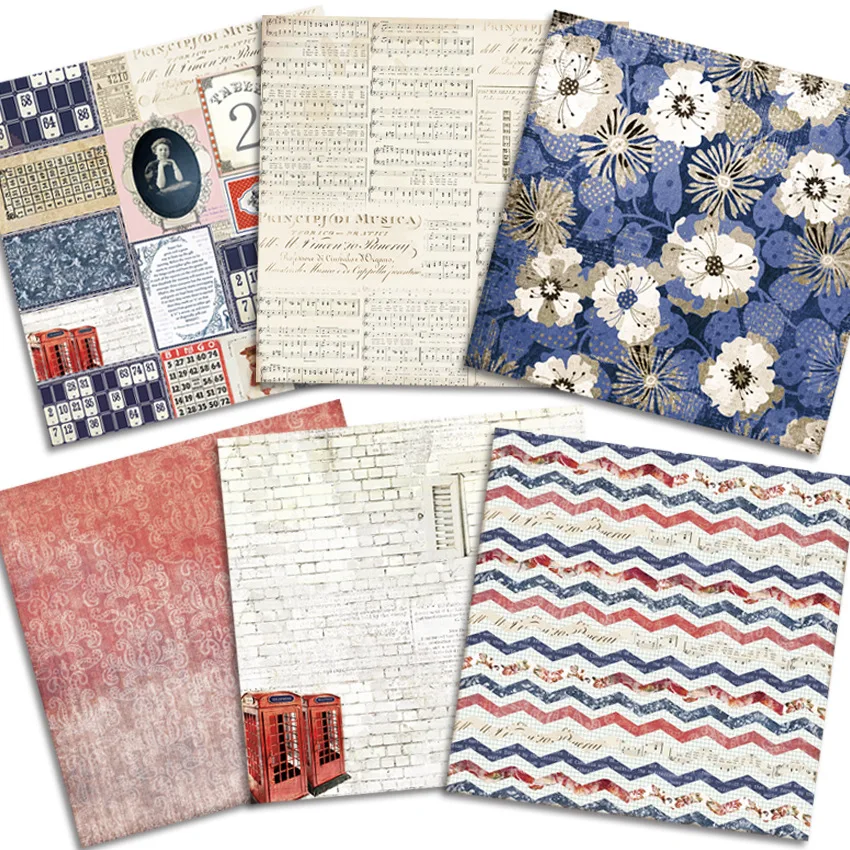 24Sheets/Set Vintage Flower Material Ppaper DIY Scrapbooking Journal Base Collage Photo Props Gift Wrapping Decoration Paper