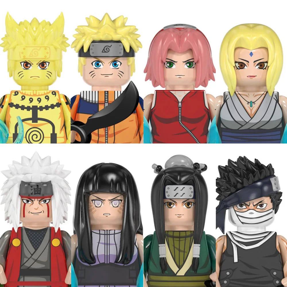 

Naruto Sasuke Kakashi Akatsuki Bricks Building Blocks Anime Cartoon Mini Action Figures Heads Assembly Model Toys Kids Gifts