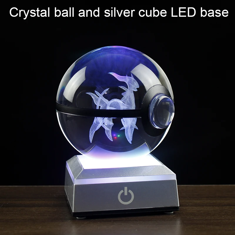 Dropshipping 3D Anime Figures Crystal Laser Engraving Glass Ball Sphere LED Lights Christmas Birthday Gifts for Kids