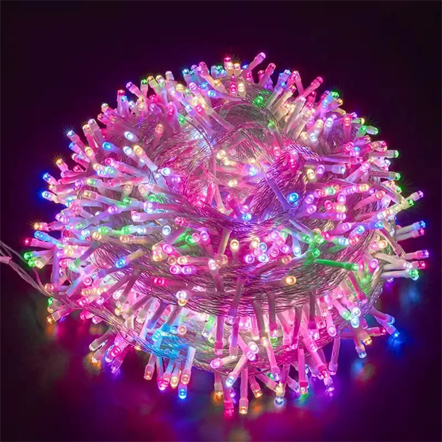 thumbnail image 1 of Guirnalda de luces LED navideñas para exteriores, resistente al agua, de 100 a 600 m, para bodas, fiestas y vacaciones, 220 V, 1 of 5