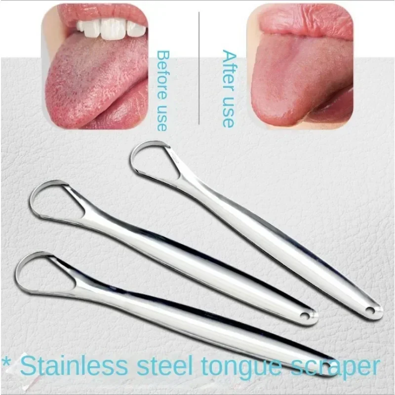 Cleaner Fresh Breath 1 Pcs Reusable Stainless Steel Useful Tongue Scraper Cleaning Coated Tongue Oral Hygiene Care Tools