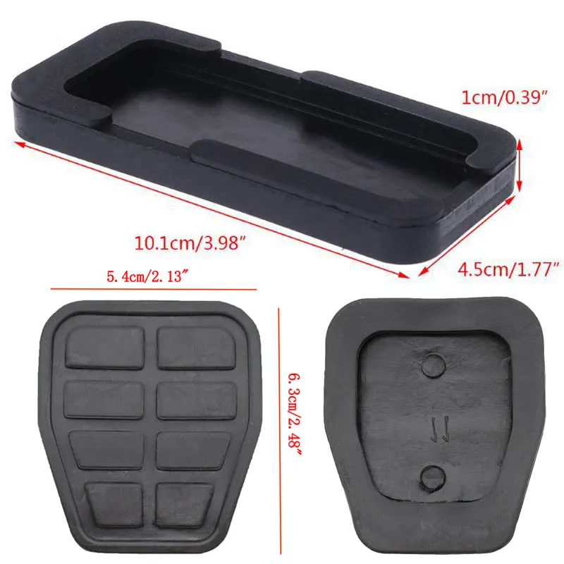 블랙 고무 페달 패드 커버, 가속 브레이크 클러치 미끄럼 방지 패드, VW T4 골프 제타 MK2 트랜스포터 1990-1999 용, 세트당 3 개