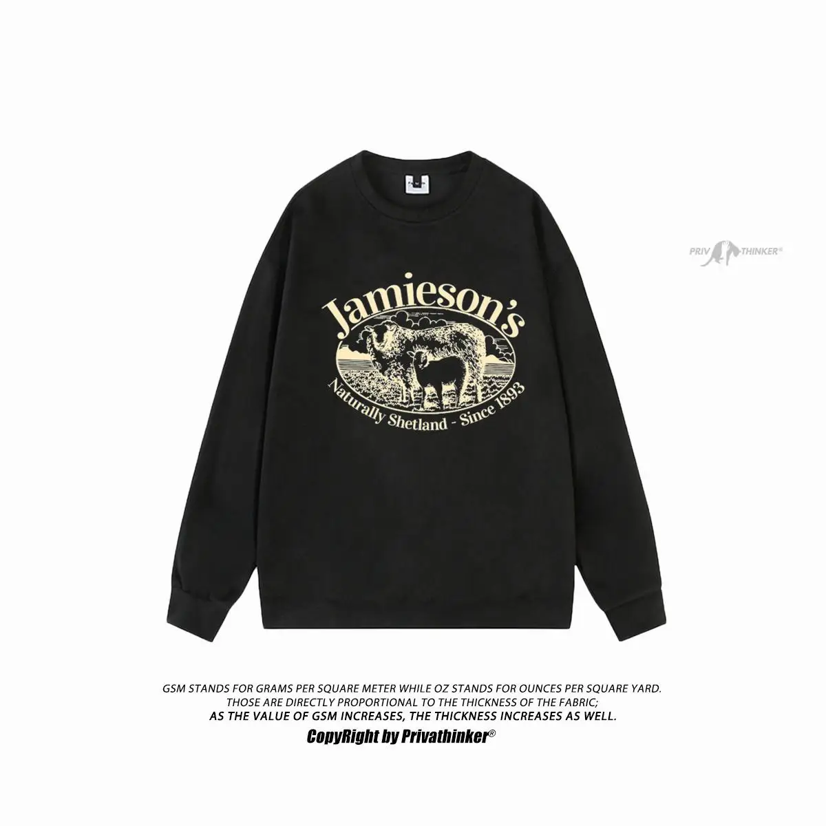 

Sweatshirts Women Suede Hoodie Long Sleeve Male Female Shetland Sheep Printed Top Suede O-Neck Oversize Sweatshirts Plus Size