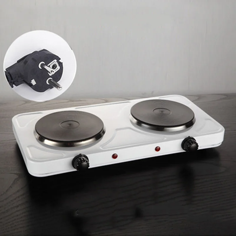 110/220V Electric Burner Hotplate Coffee Heating Stove 2 Pots Heater Induction Cooker Stove Furnace Adjustable Temperature 2000W 5