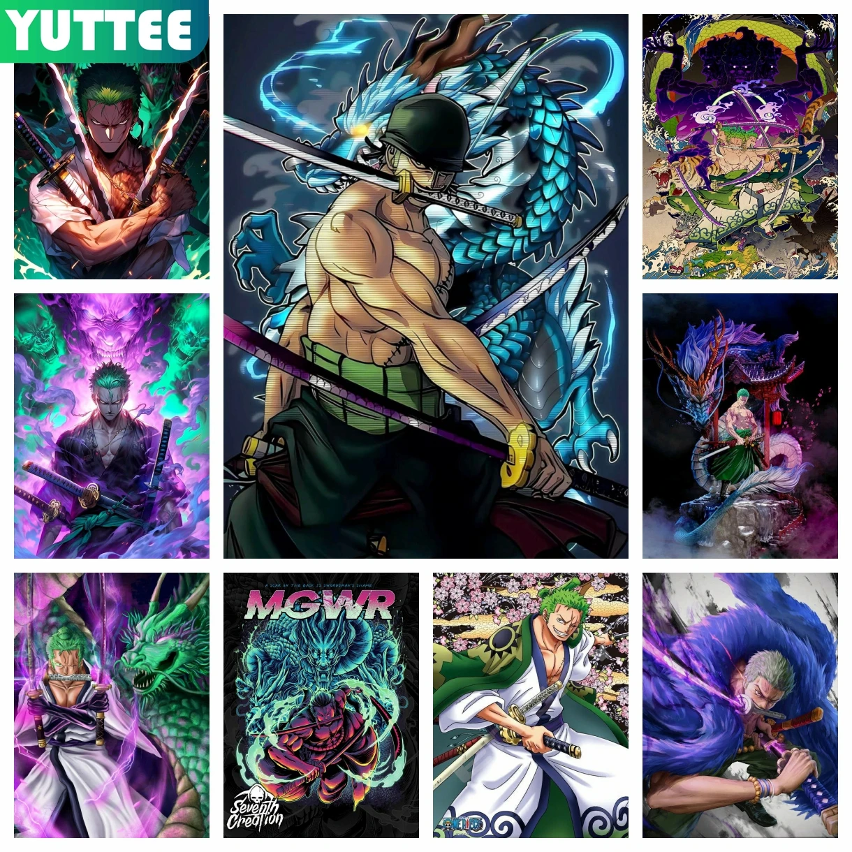 

Roronoa Zoro 5D DIY Diamond Painting Embroidery One Piece Anime Art Cross Stitch Mosaic Rhinestones Handicrafts Children's Gifts