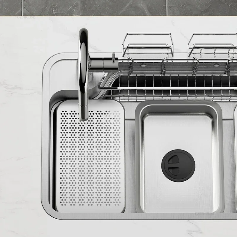 Japanese Sink Multi-functional For Nano Coating Metal Kitchen Sinks Light Luxury Simple Household Sinks For Rental House 5