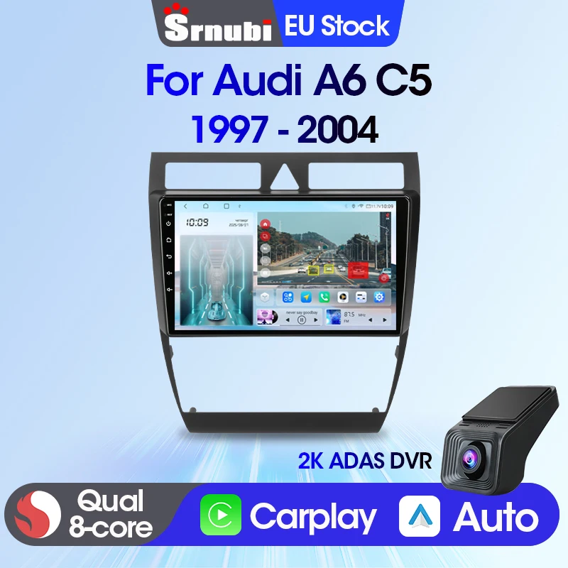 Radio samochodowe Srnubi 2Din 8-Core do Audi A6 C5 1997-2004 S6 RS6 Android Carplay Multimedia Video Player Bluetooth GPS Head Unit FM