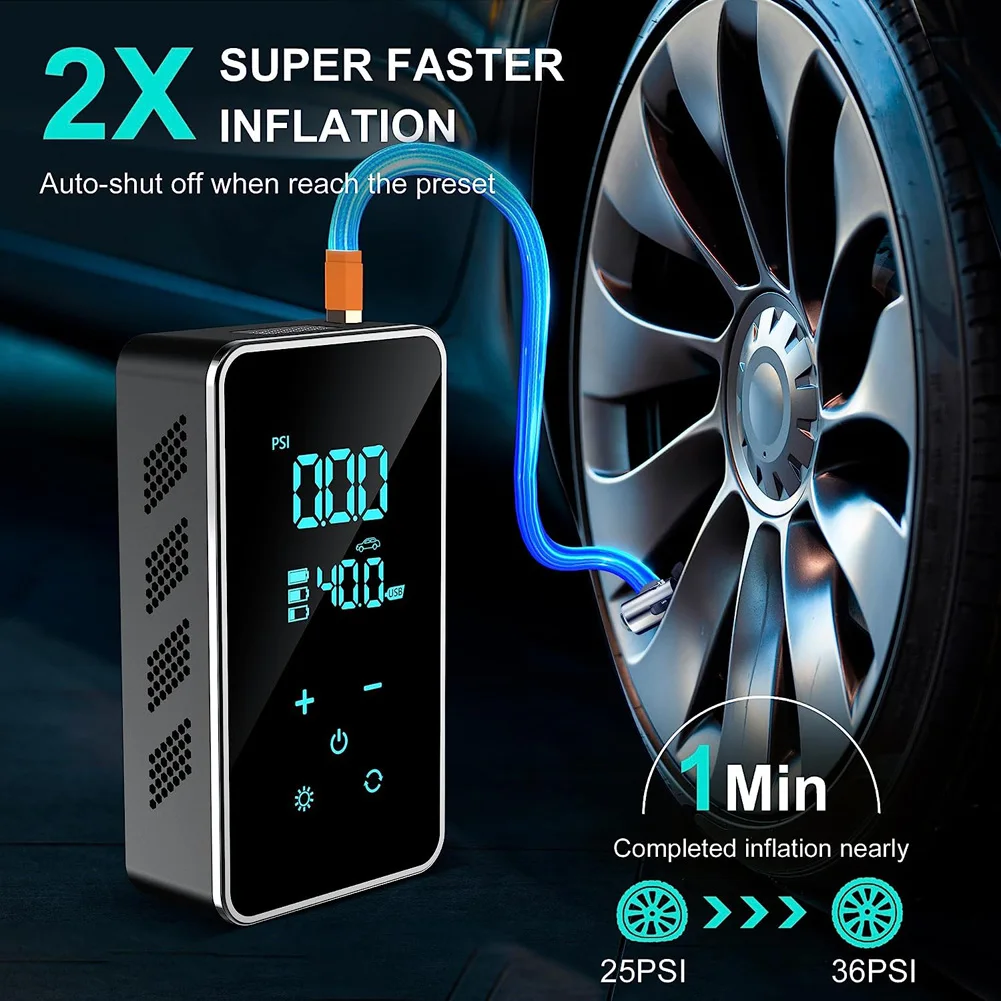 

Car Air Pump 150PSI Handheld Wireless Digital Display Charging Electric Tire Pump With LCD Screen For Bike Ball Portable