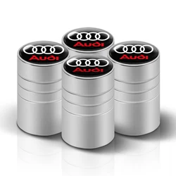 Set of 4 Premium 3D Aluminum Wheel Tire Air Valve Caps (Audi - C)