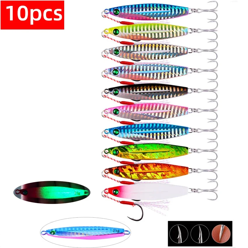 7 pièces Drager lente coulée métal gabarit leurre de pêche