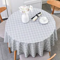 PVC Waterproof Table Cloth Oil Proof Wipeable Round Tablecloth Print Table Cover Desk Cloth for Kitchen Garden Dining  Wedding 2