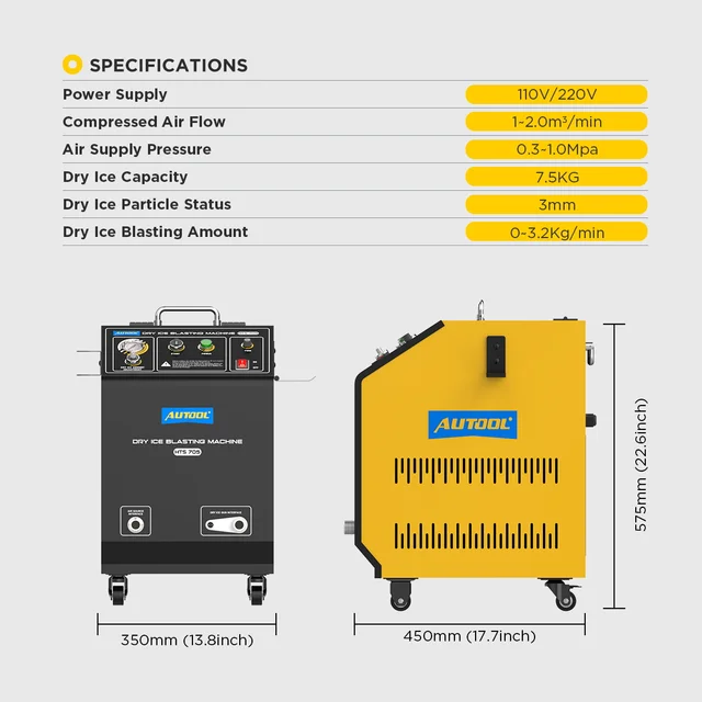 AUTOOL HTS705 Dry Ice Blast Cleaning Machine Engine Throttle