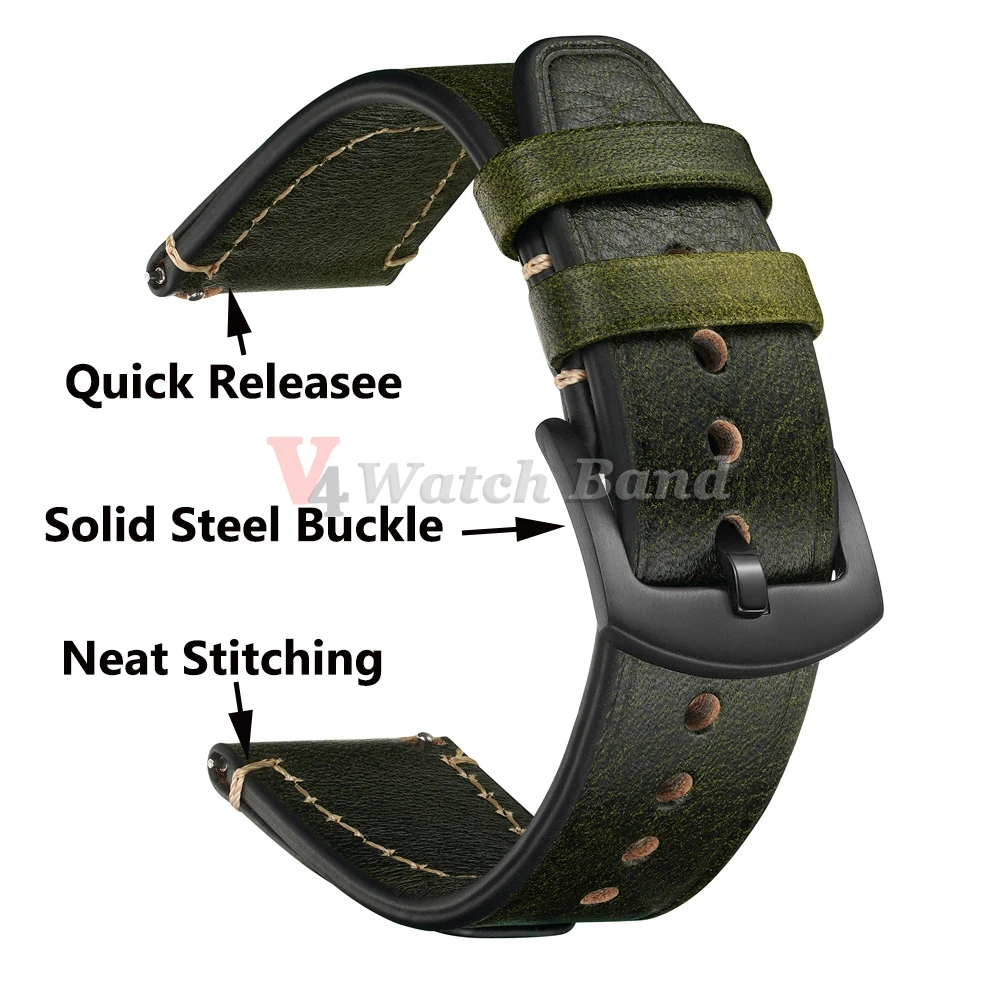 Vintage Genuine Leather Watchband - Unisex Wrist Belt Bracelet