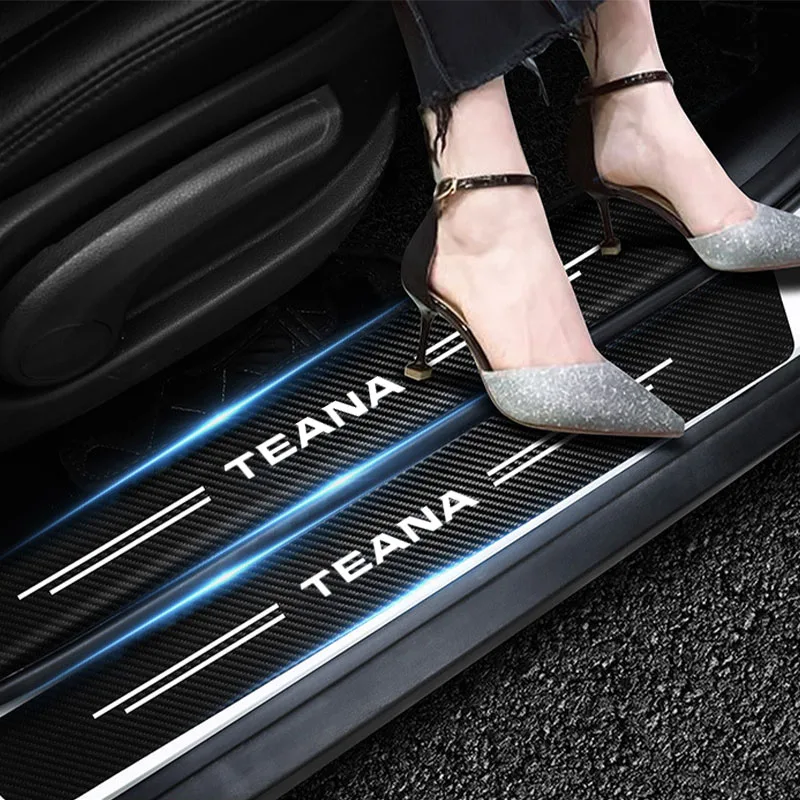 

Car Door Sill Stickers Accessories arbon Fiber Anti-Scratch Stickers Auto Interior Accessories For Nissan Teana Car Accessories