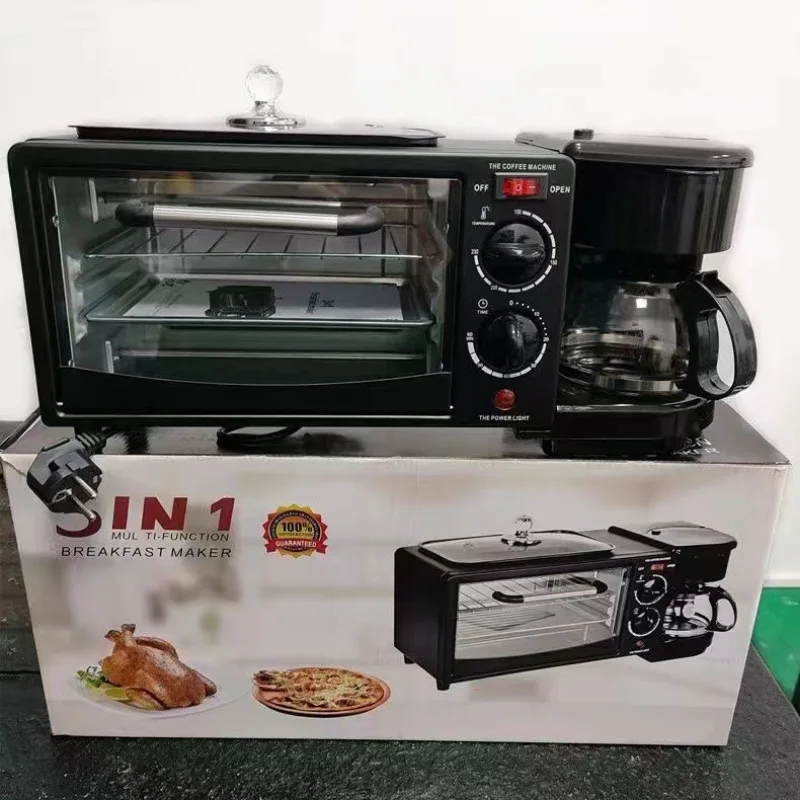 3in1 Breakfast Machine Household English Breakfast Machine Multifunctional Coffee Making hot Milk Oven Toaster